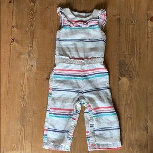 OshKosh Striped Baby Girl Linen Jumper | 18 Months